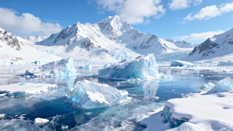 冰雪奇景 山湖相映图片