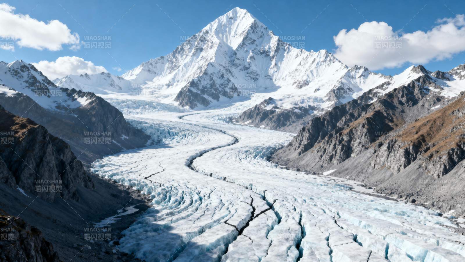 雪山冰川壮丽景色图片