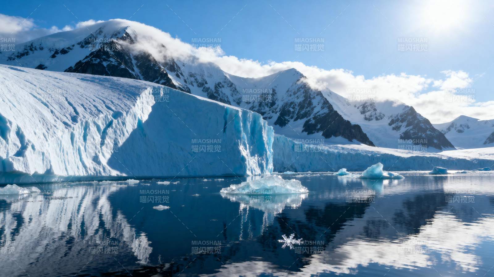 冰川倒影如画图片