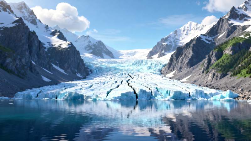 冰川湖光山色图片