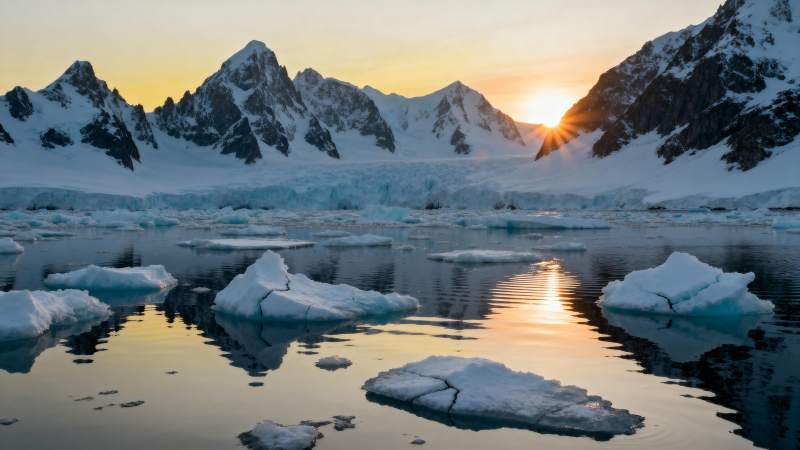 冰川日出美景图片