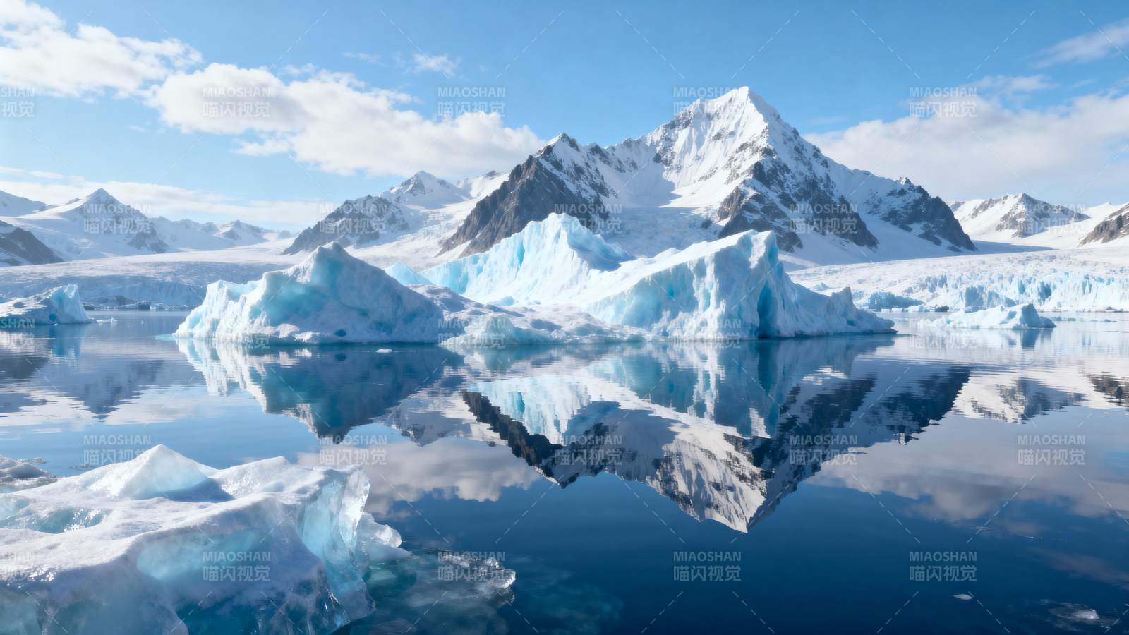 冰川倒影如画图片