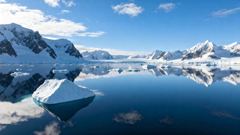 极地冰川倒影图片