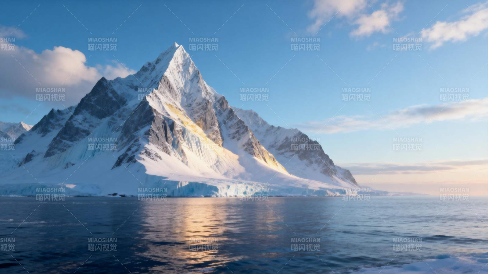 雪山映海 静谧壮美图片