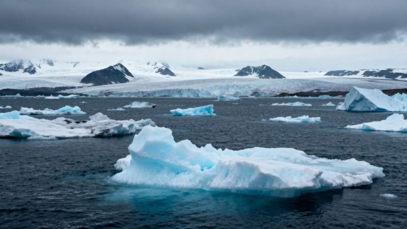 冰川漂浮于海面图片