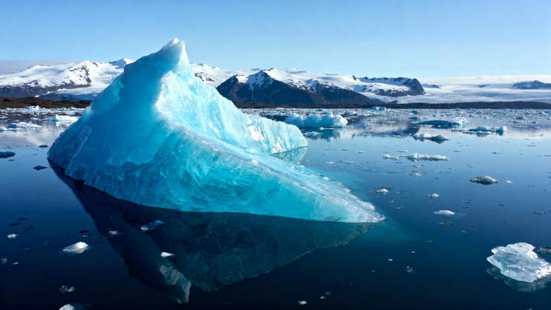 冰山映碧海图片
