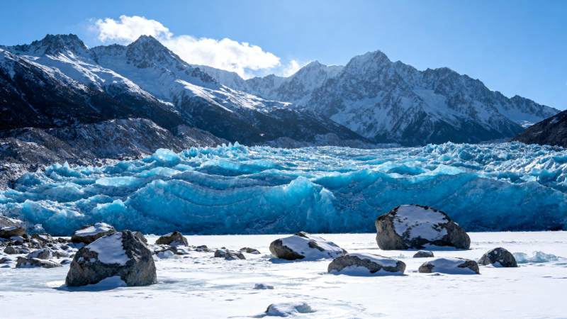 冰川雪峰壮丽景色图片