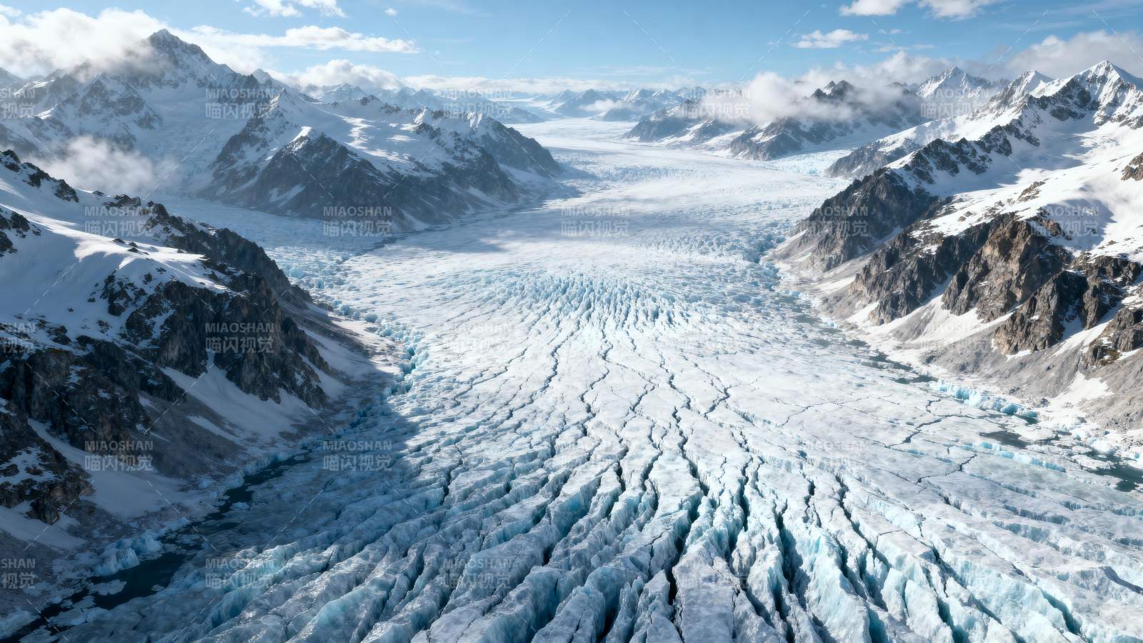 冰川峡谷壮丽景色图片