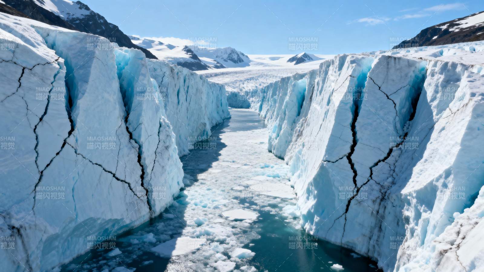 冰川裂谷奇观图片