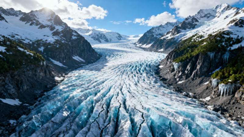 冰川峡谷壮丽景色图片