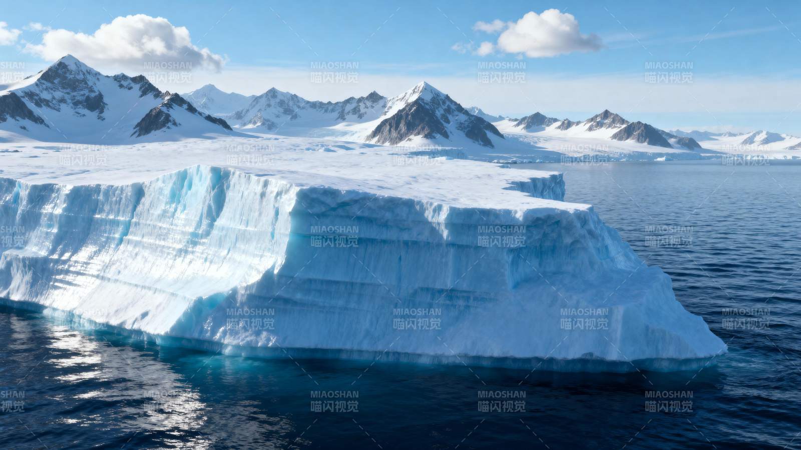 冰山浮于海面图片