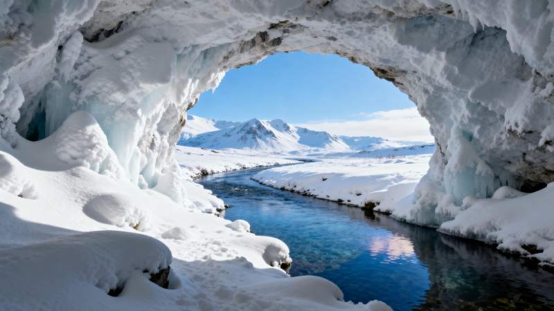 冰洞雪景图片