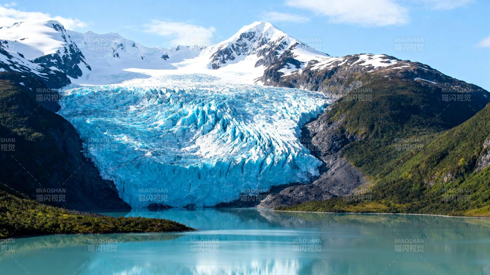 冰川湖景图片