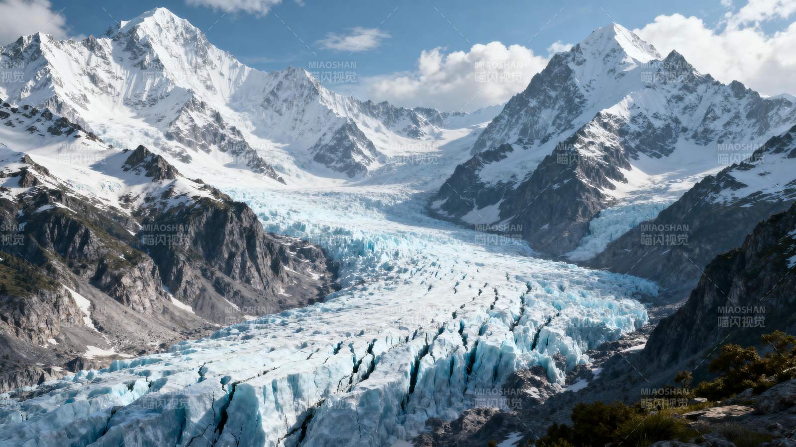 雪山冰川壮丽景色图片