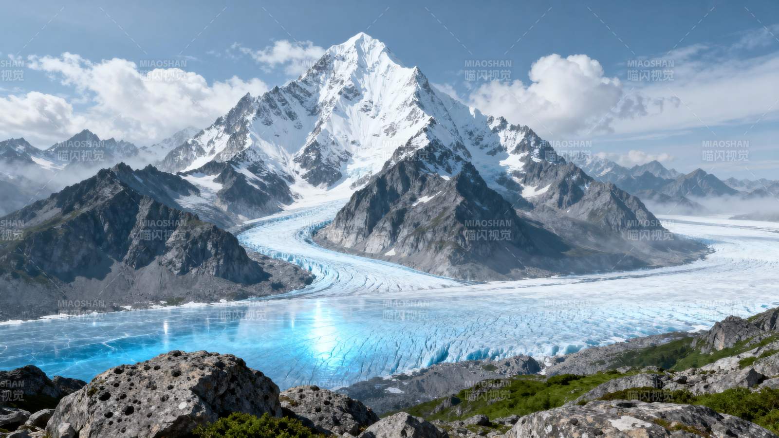 雪山冰川美景图片