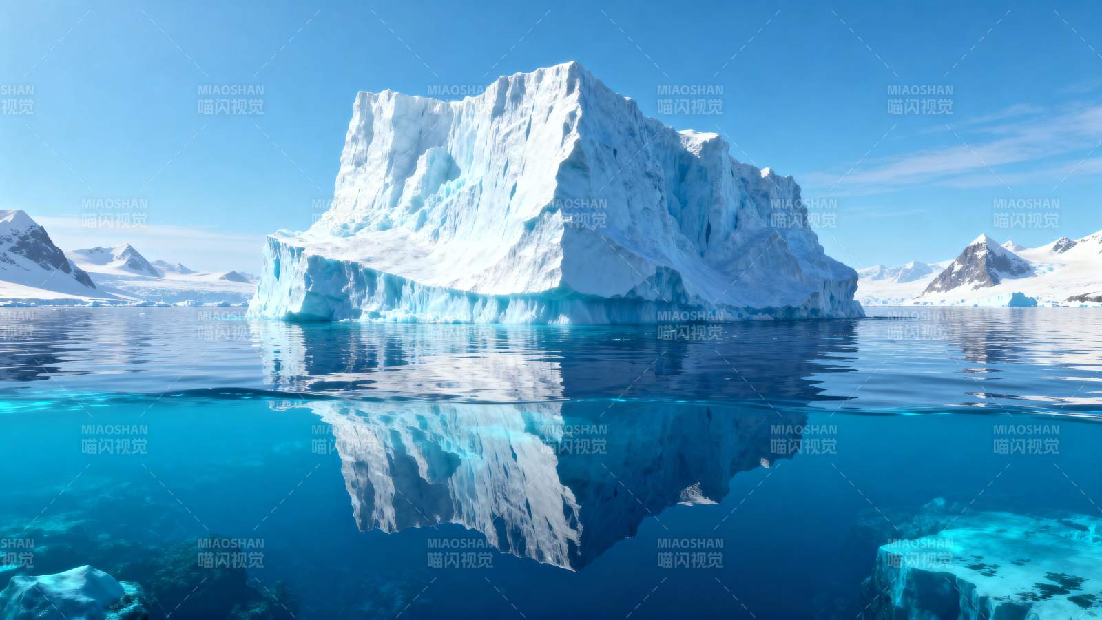 冰山倒影 清澈海洋图片