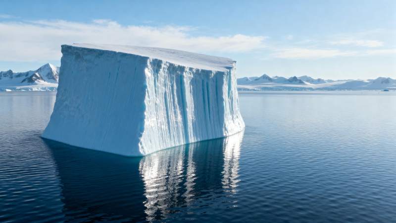 冰山静卧碧海中图片