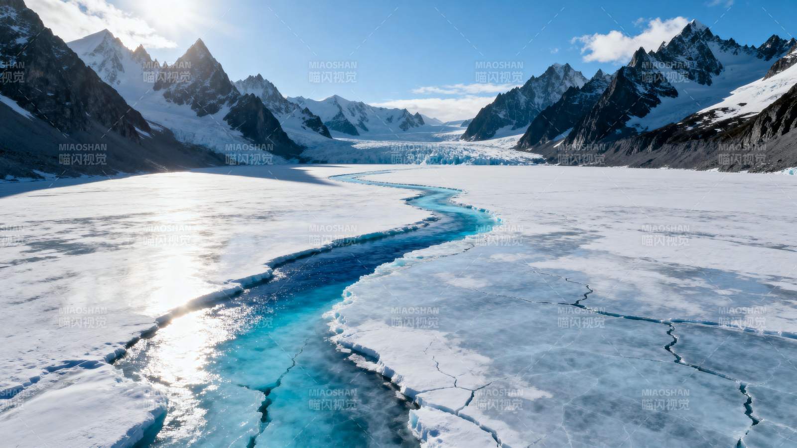 冰川裂谷美景图片