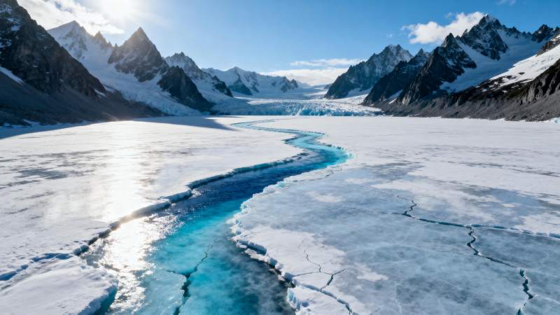 冰川裂谷美景图片