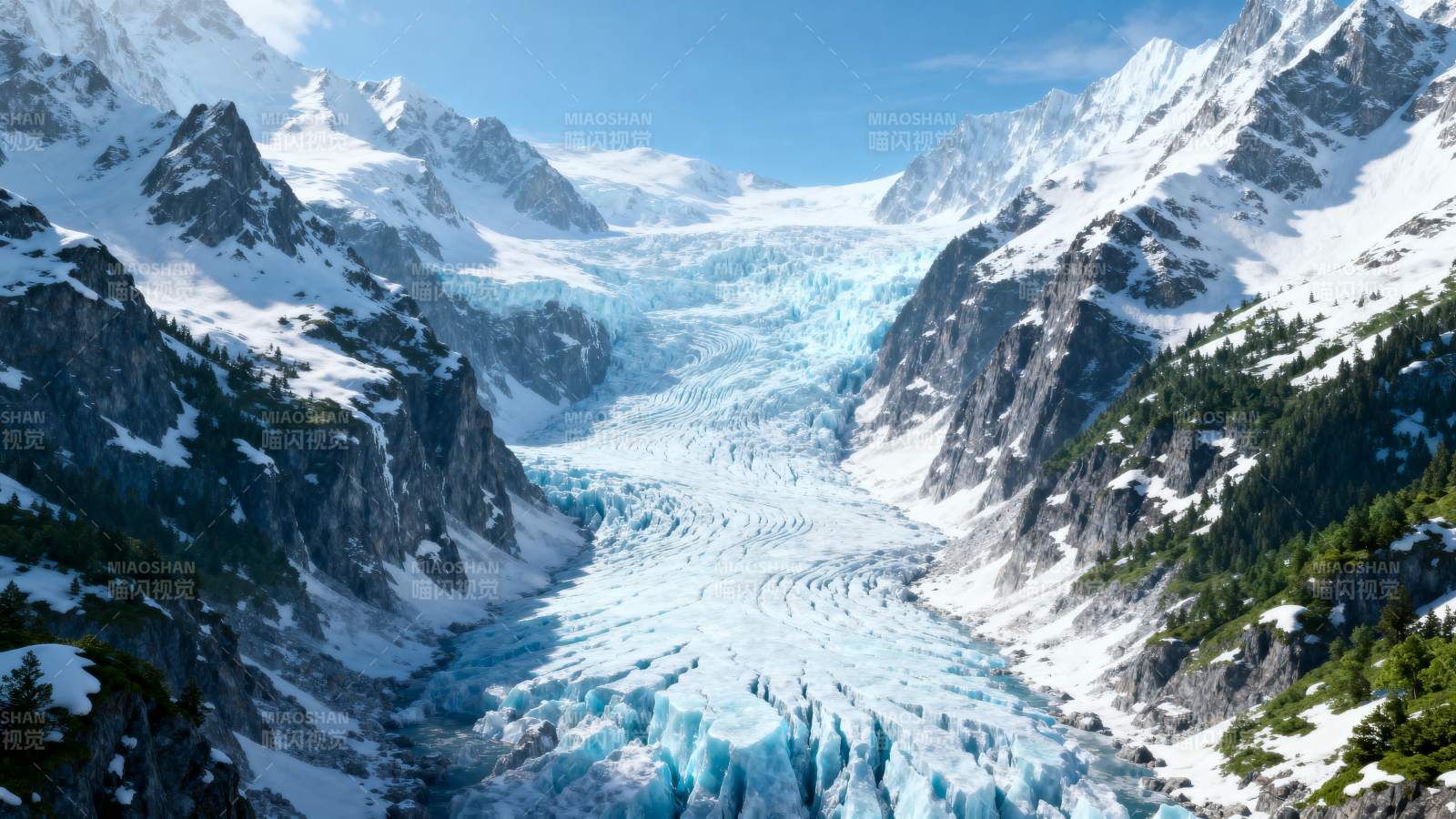 冰川峡谷风光图片