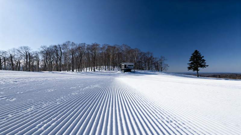 雪地压痕 静谧冬景图片