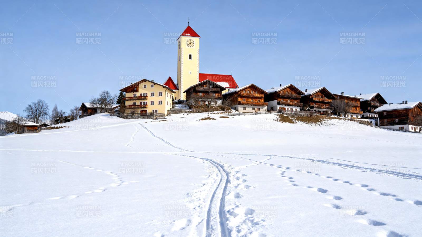 雪乡教堂风光图片