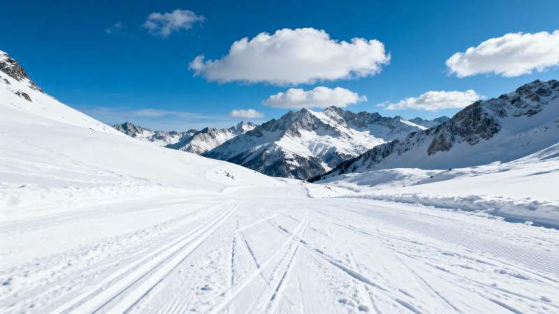 雪山滑雪道图片