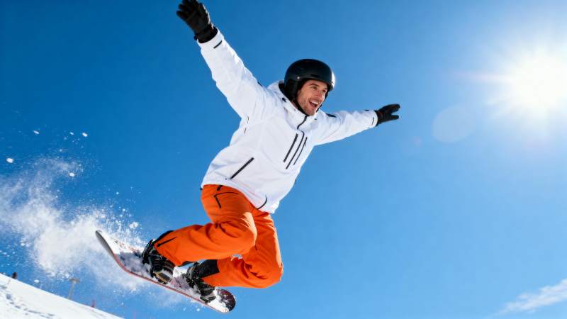 滑雪者空中飞跃图片