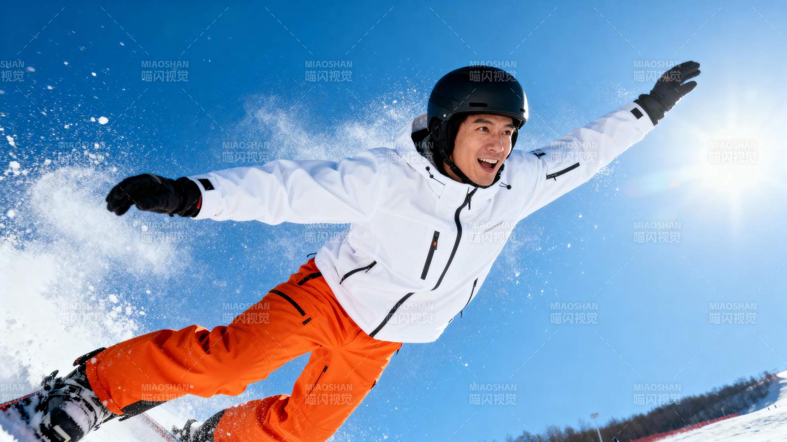 滑雪者空中飞跃图片