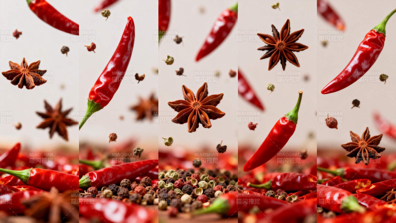 辣椒与八角飞舞图片