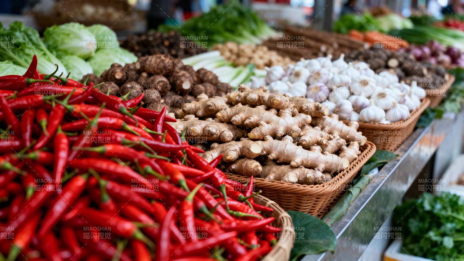 新鲜蔬菜摊位图片