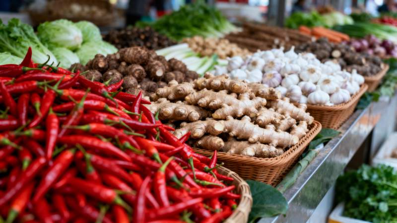 新鲜蔬菜摊位图片