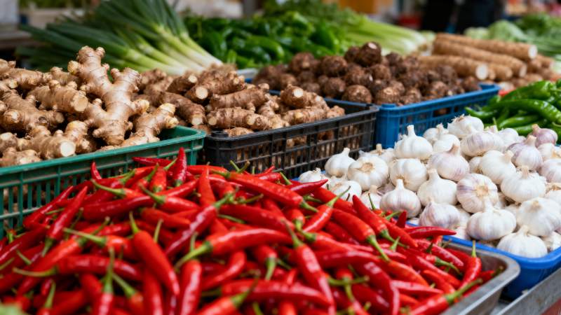 新鲜蔬菜摊位图片