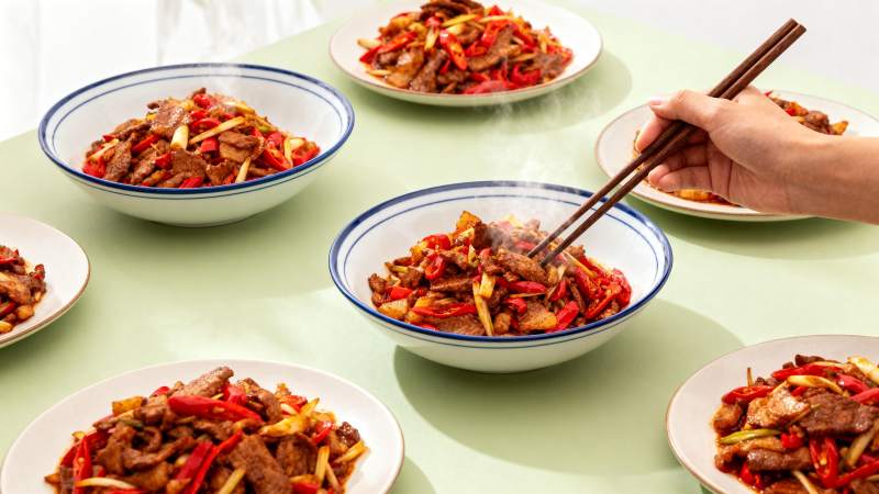 美味炒肉片图片