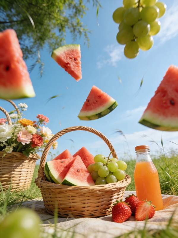 夏日水果野餐图片