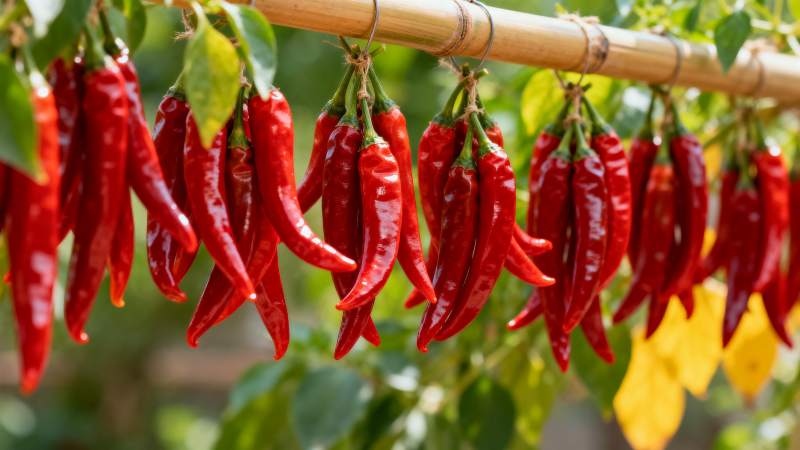 红辣椒挂枝头图片