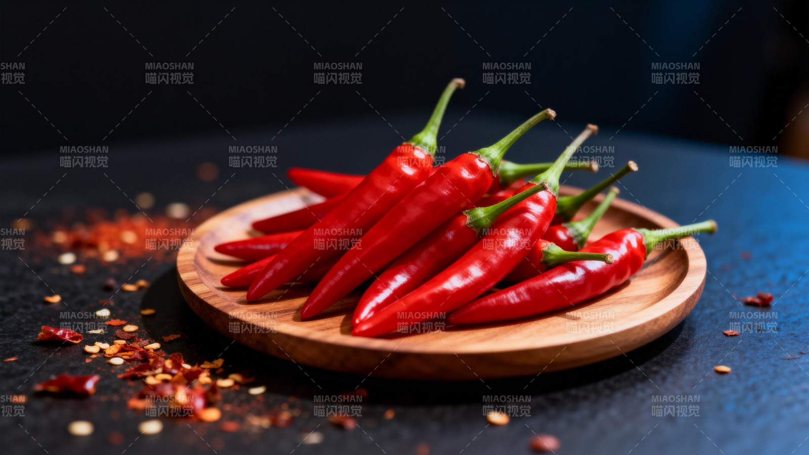 红辣椒盘中鲜亮图片