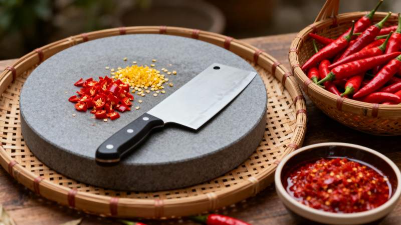 辣椒切配准备中图片