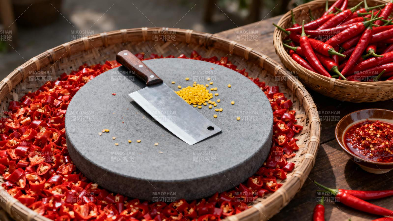 辣椒切碎准备中图片