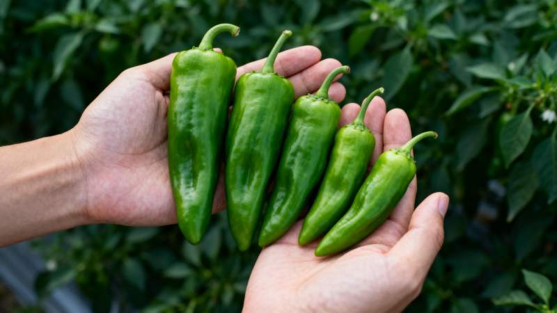 手捧青椒 绿意盎然图片