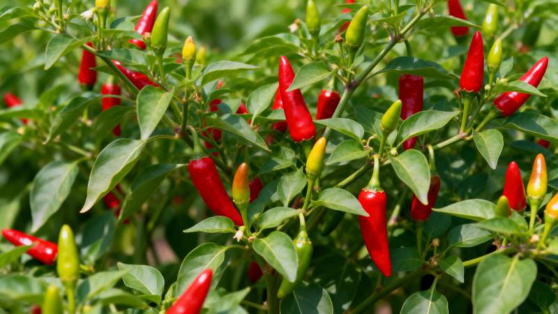 红辣椒植株生长图图片