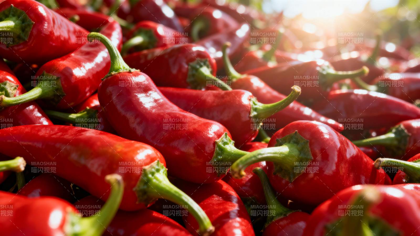 红辣椒堆叠特写图片
