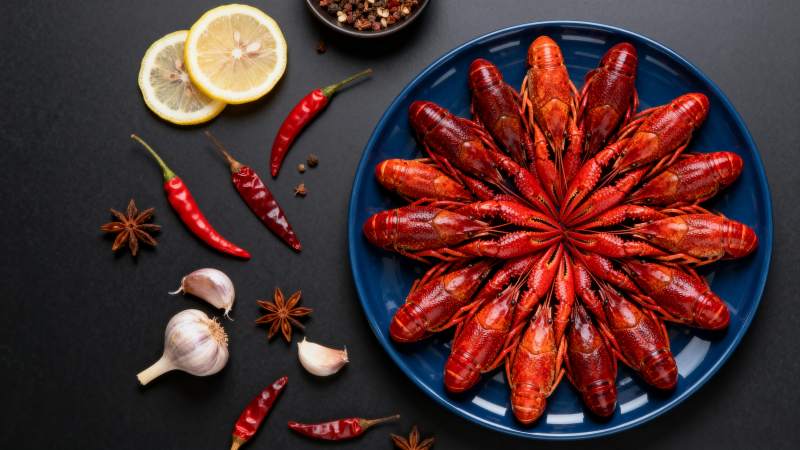香辣小龙虾拼盘图片