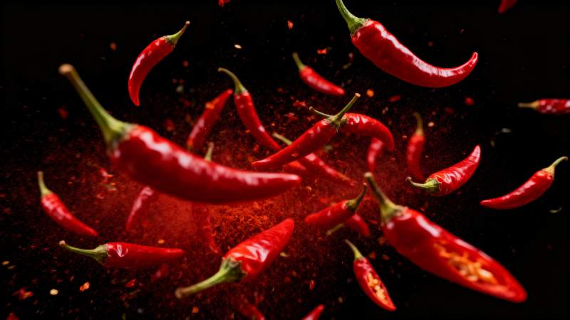 红椒飞舞 辣味四溢图片