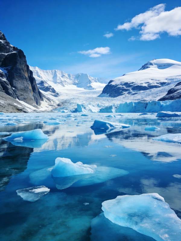 冰川湖畔美景图片