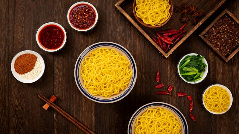 面条配菜料齐全图片