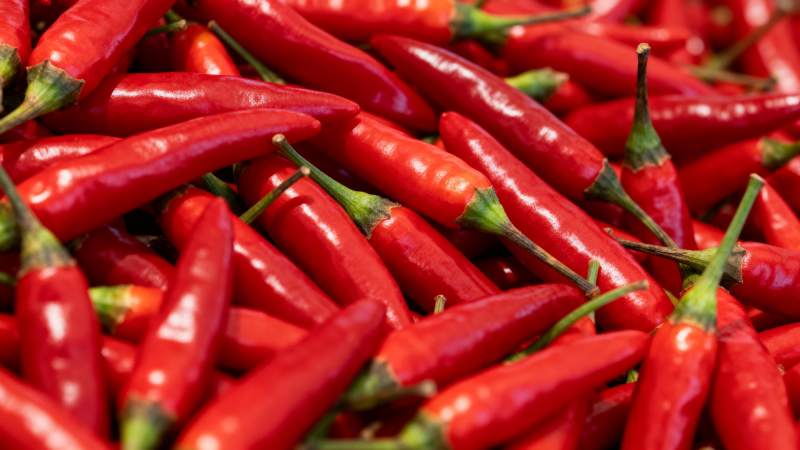 鲜红辣椒堆叠图片