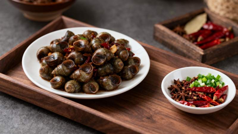 香辣田螺配佐料图片