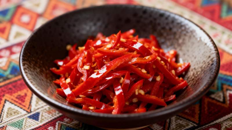 红椒丝拌菜图片
