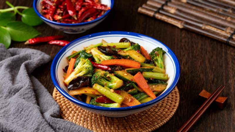 炒时蔬拼盘图片